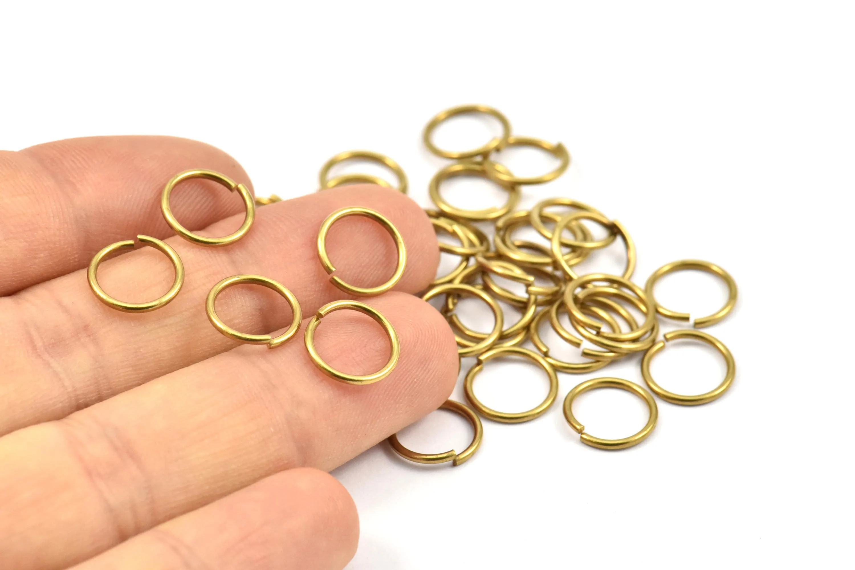 10mm Jump Ring - 200 Raw Brass Jump Rings (10x1mm) A0372