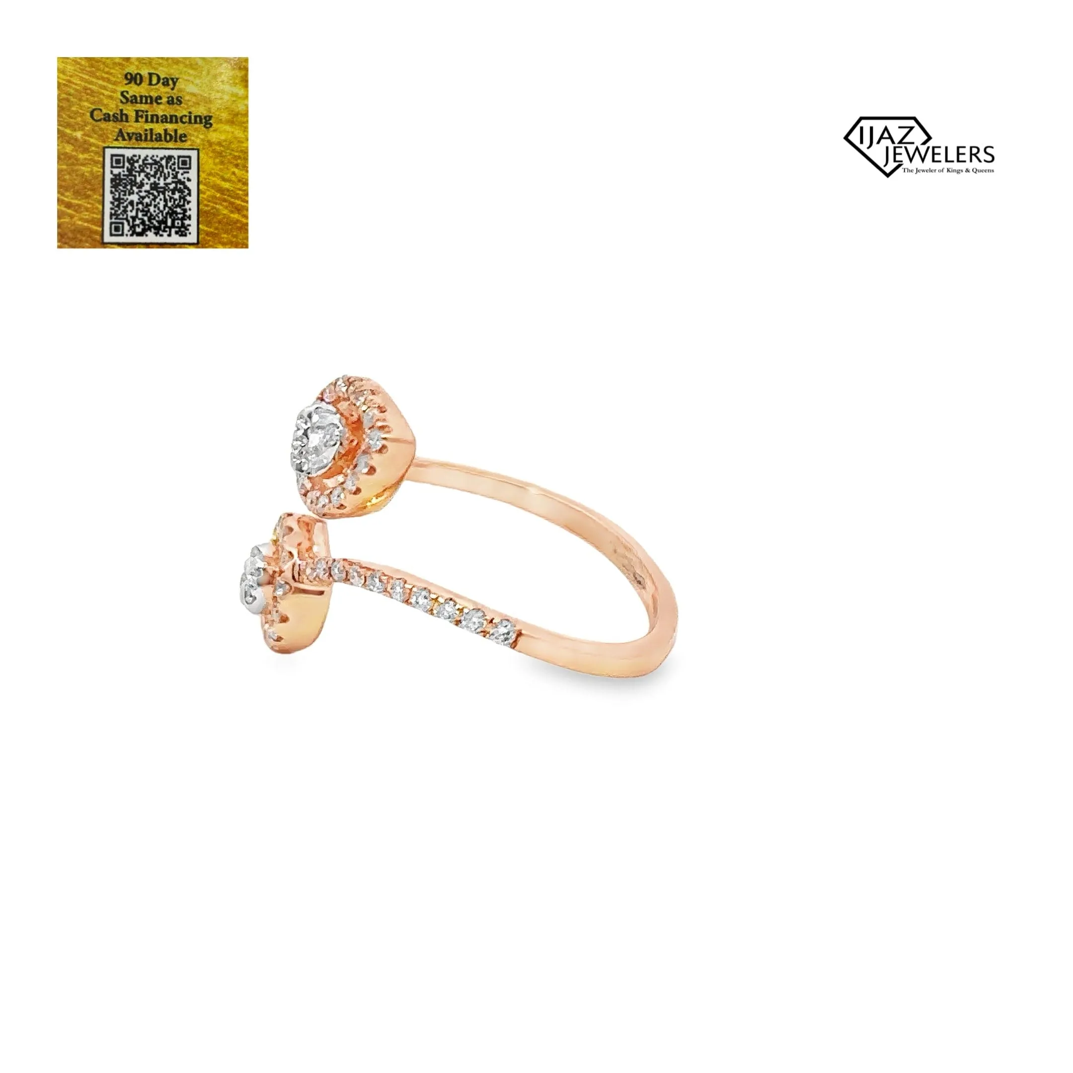 18K Rose Gold 0.43 CTWQ Diamond Ladies Ring