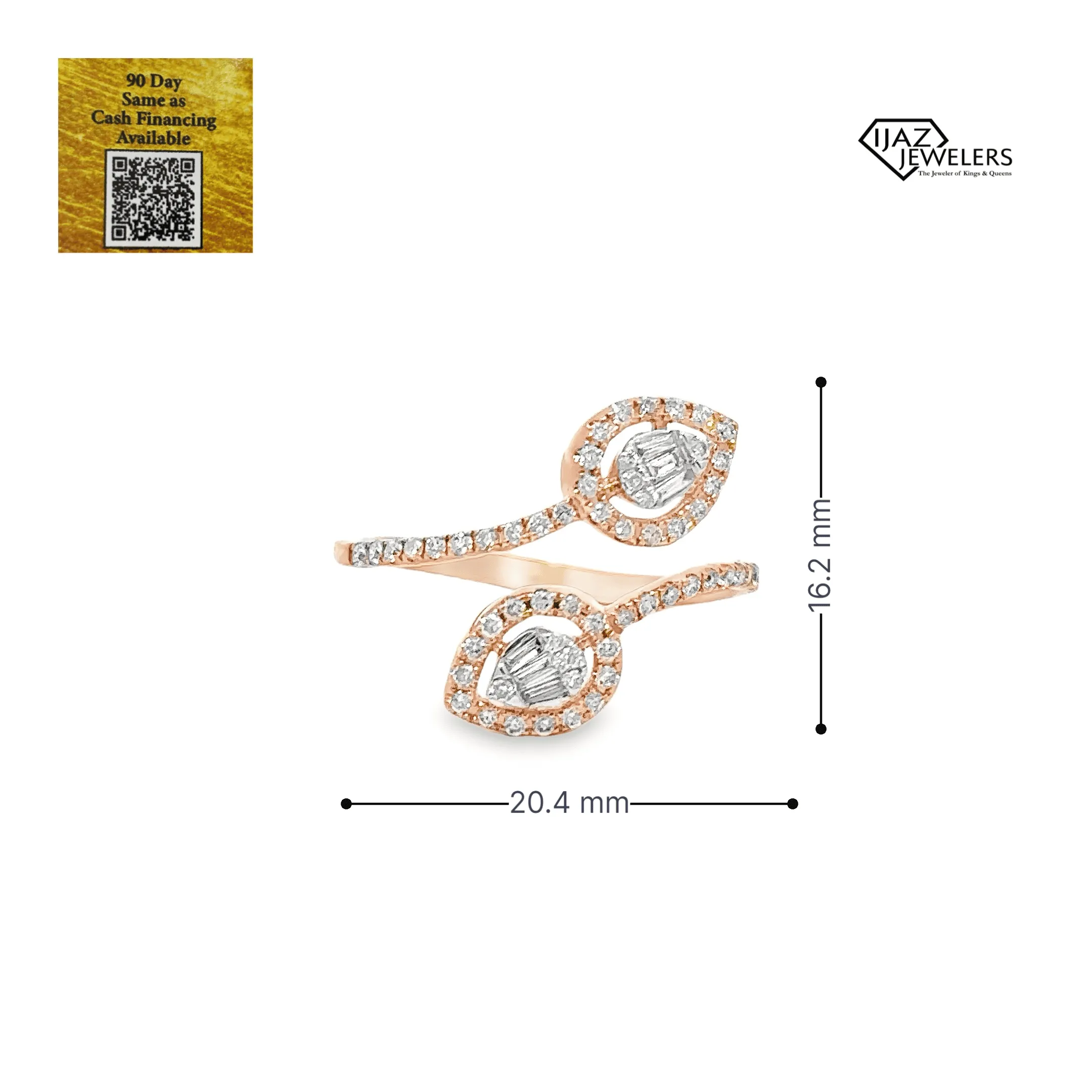 18K Rose Gold 0.43 CTWQ Diamond Ladies Ring