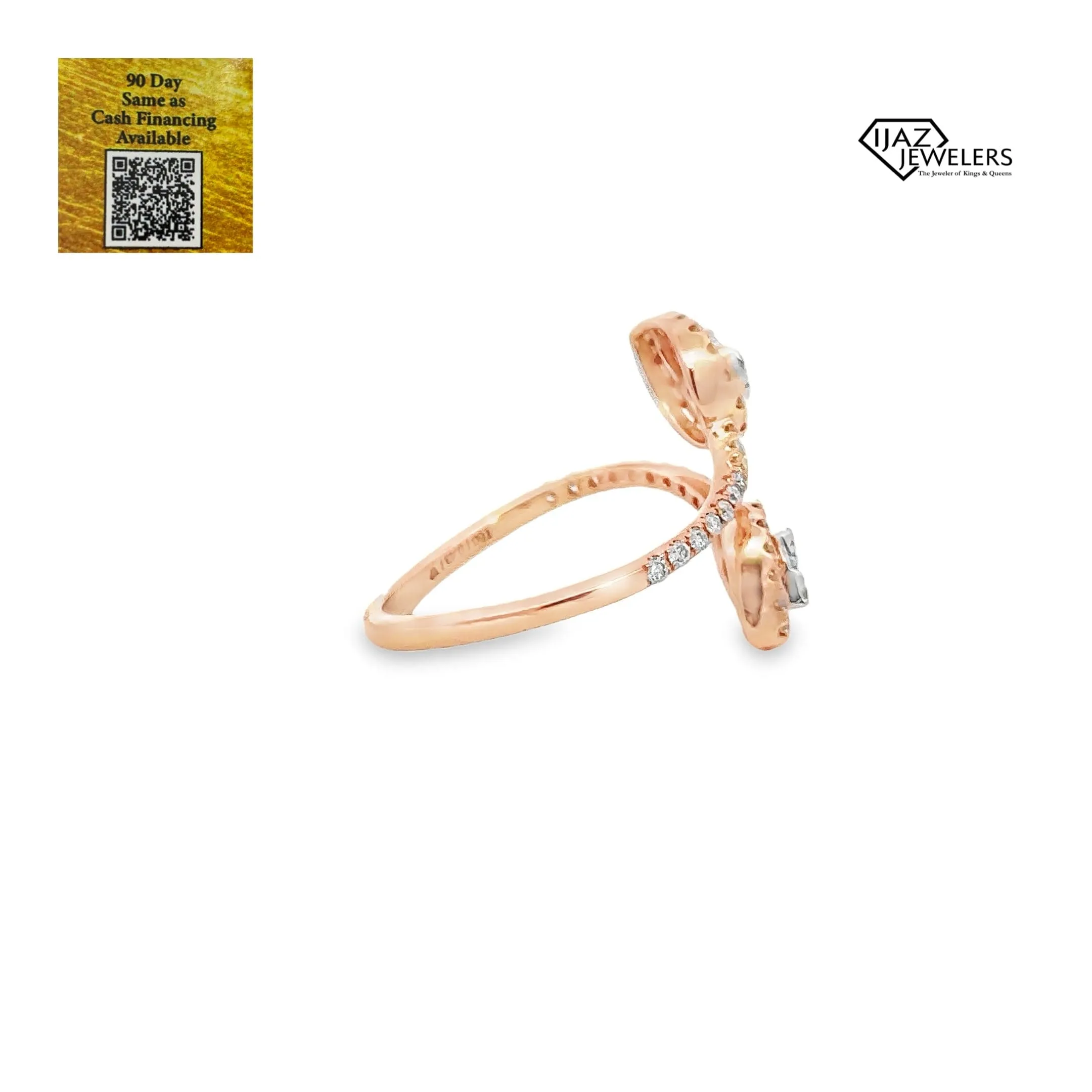 18K Rose Gold 0.43 CTWQ Diamond Ladies Ring