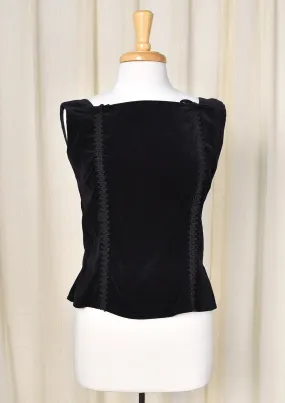 1950s Black Velvet Bow Top