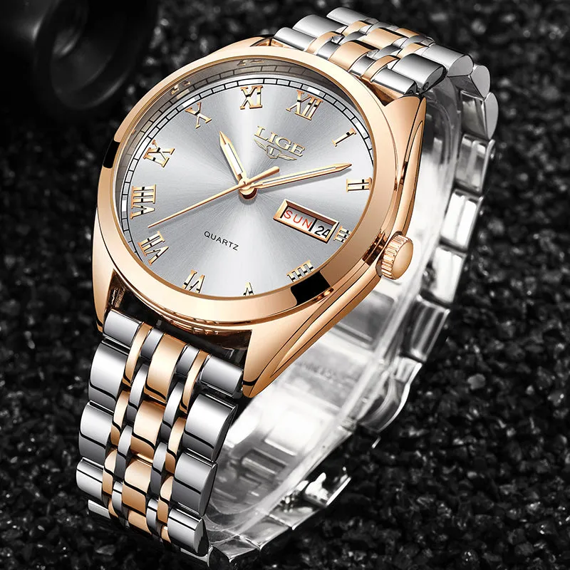 2021 Lige New Rose Gold Women Watch Business Quartz Watch Ladies Top Luxury Female Wrist Watch Girl