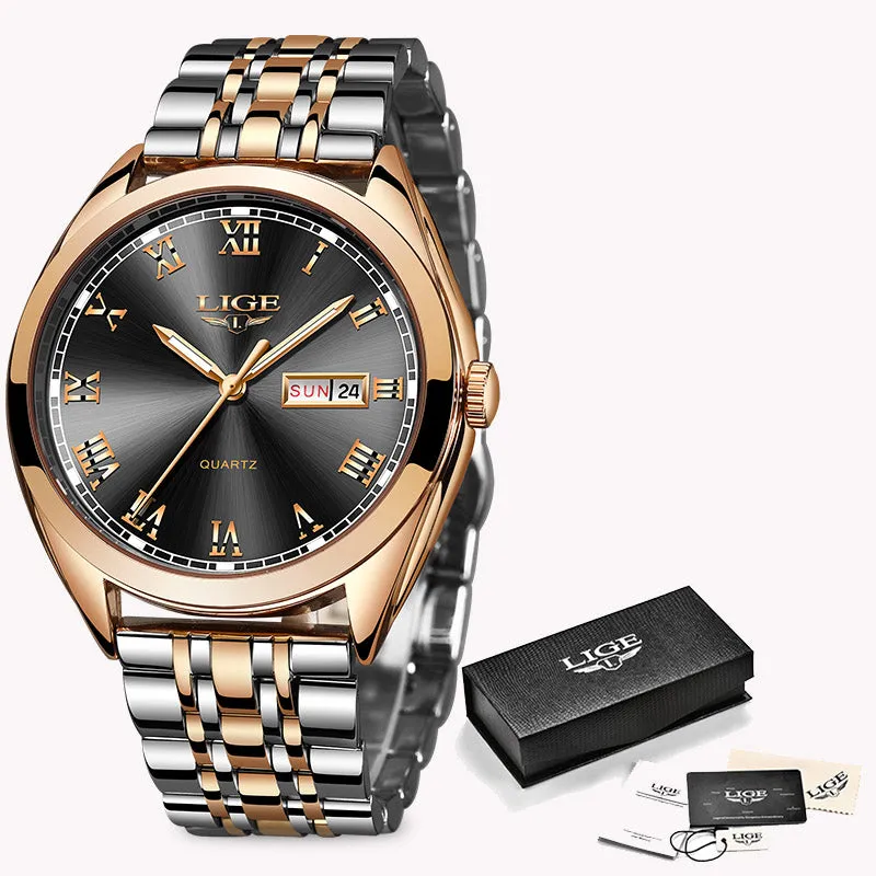 2021 Lige New Rose Gold Women Watch Business Quartz Watch Ladies Top Luxury Female Wrist Watch Girl