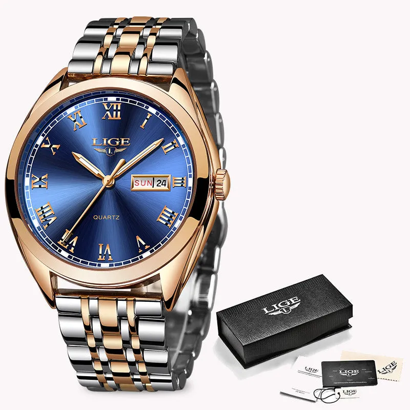 2021 Lige New Rose Gold Women Watch Business Quartz Watch Ladies Top Luxury Female Wrist Watch Girl