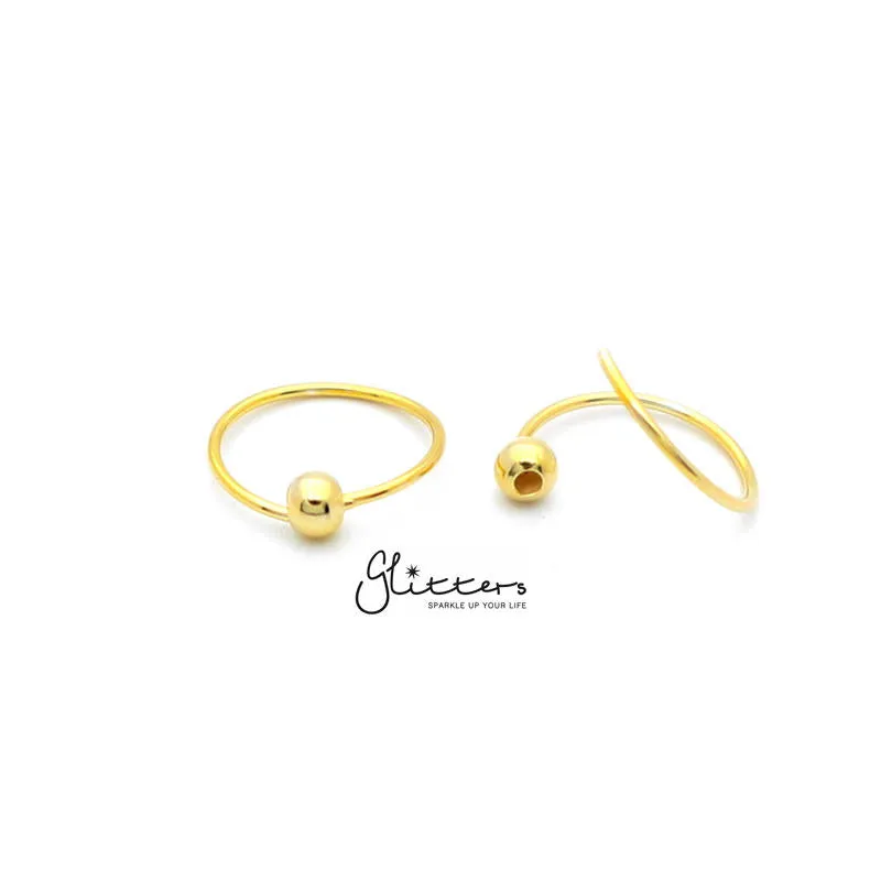 20GA 18K Gold I.P Sterling Silver Bendable Nose Hoop Rings