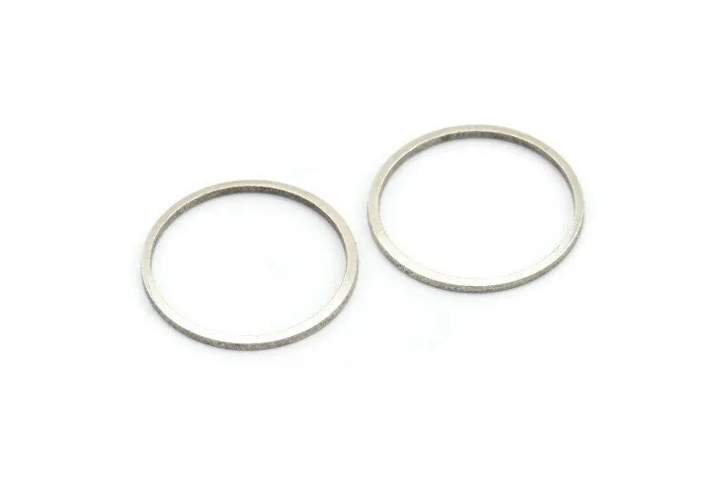 22mm Silver Rings - 24 Antique Silver Brass Circle Connectors (22mm) Bs 1093 H0006