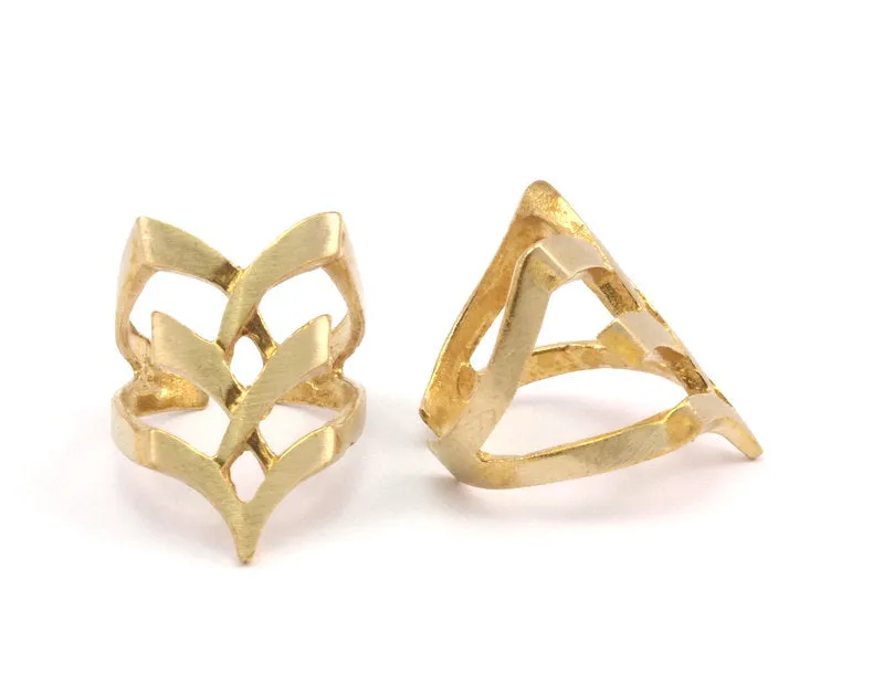 3 Raw Brass Adjustable Rings N0031