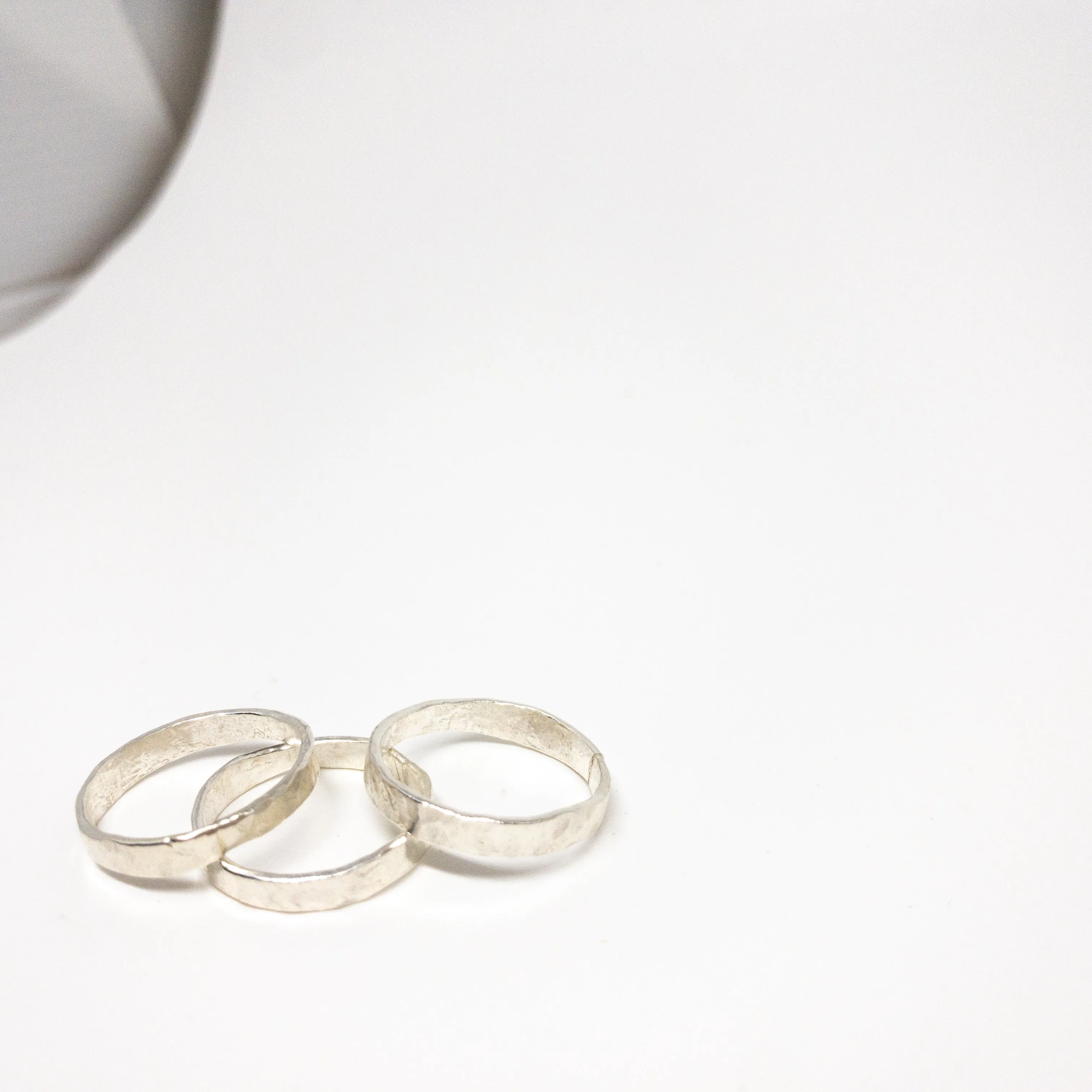 3 Times Hammered Rings : Sterling Silver