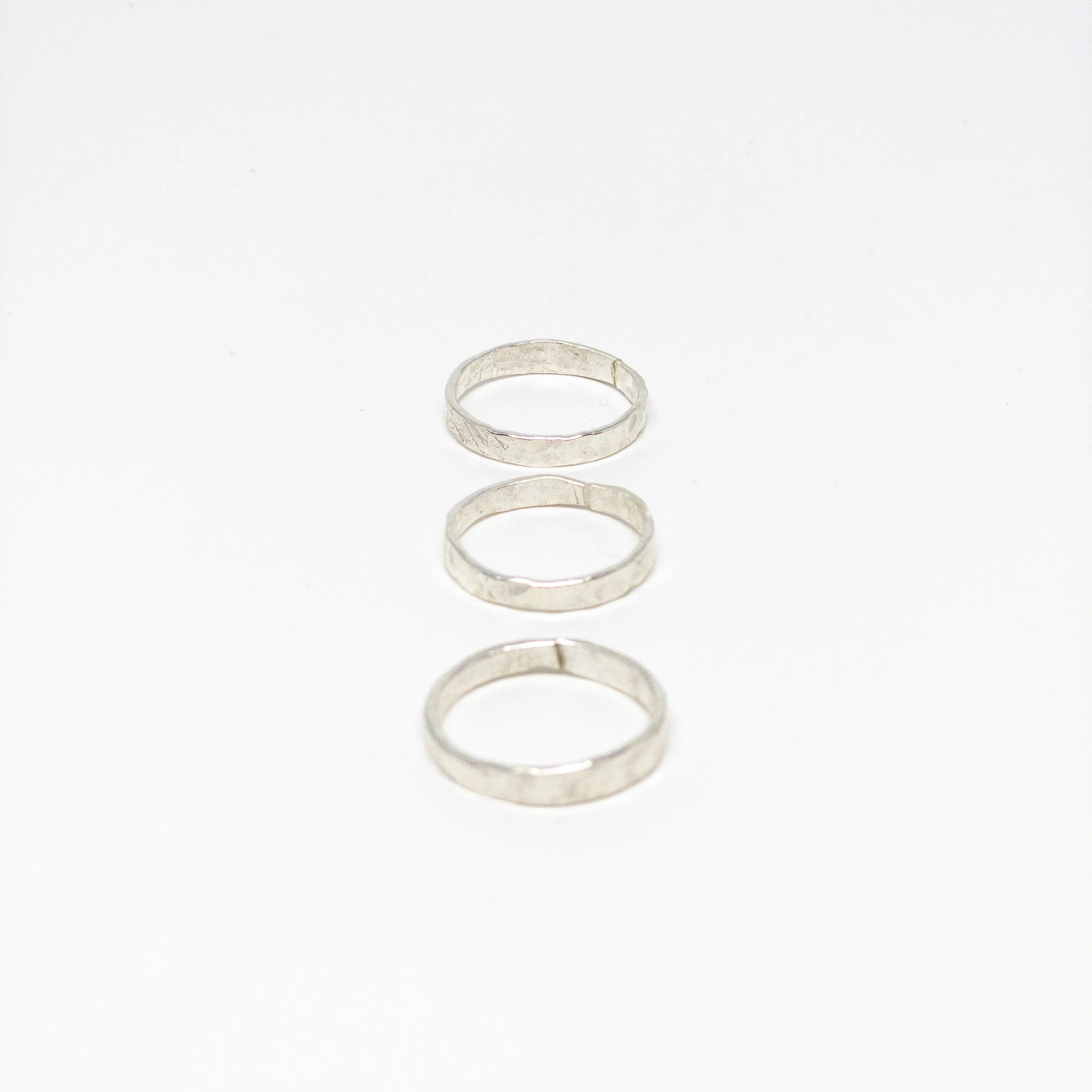 3 Times Hammered Rings : Sterling Silver