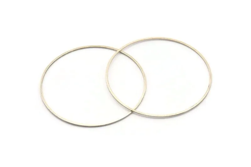 50mm Silver Rings - 24 Antique Silver Brass  Circle Connectors (50x0.9x0.9mm) BS 1111 H1006