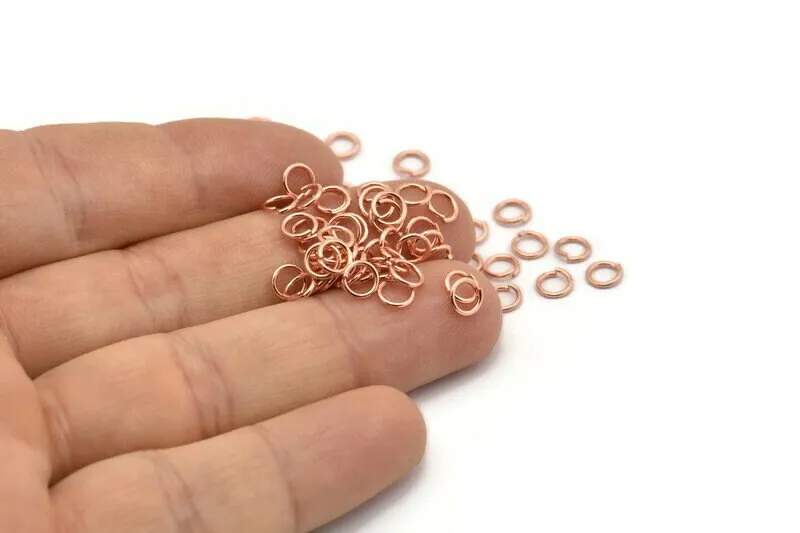 5mm Jump Ring, 250 Rose Gold Tone Brass Jump Rings (5x0.7mm) A1015