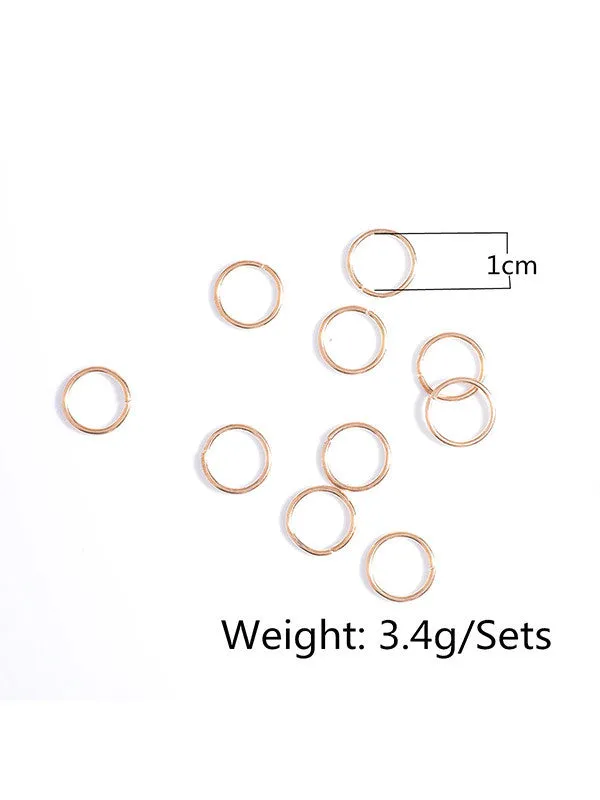 5Pcs Per Set Silver Gold Hair Rings