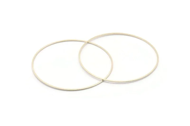 60mm Silver Rings - 6 Antique Silver Plated Circle Connectors (60x0.80mm) BS 1112 H0342