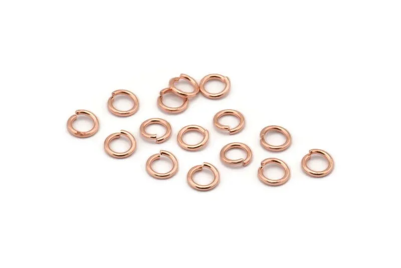 6mm Jump Ring, 150 Rose Gold Tone Brass Jump Rings (6x1mm) A1020