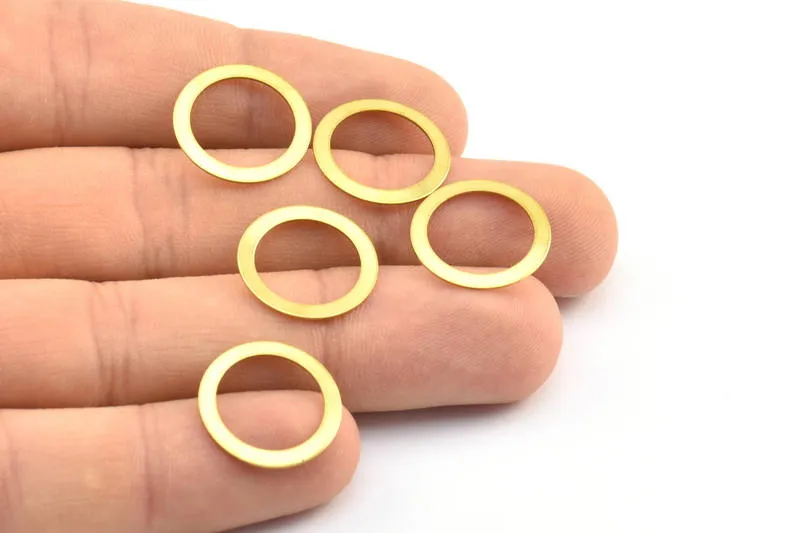 75 Raw Brass Connector Rings  (17mm) Brs 290 A0185