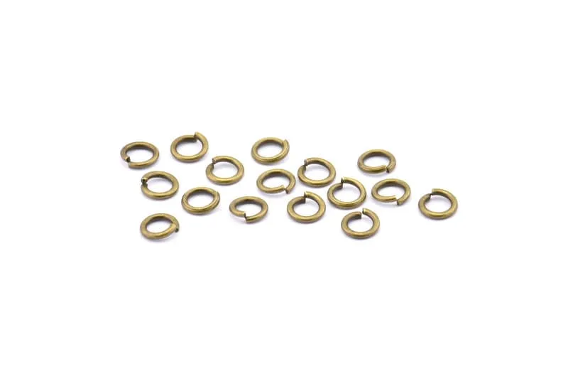 7mm Jump Ring, 100 Antique Brass Jump Rings (7x1.2mm) A1033