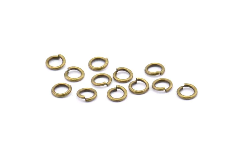 7mm Jump Ring, 100 Antique Brass Jump Rings (7x1.2mm) A1033