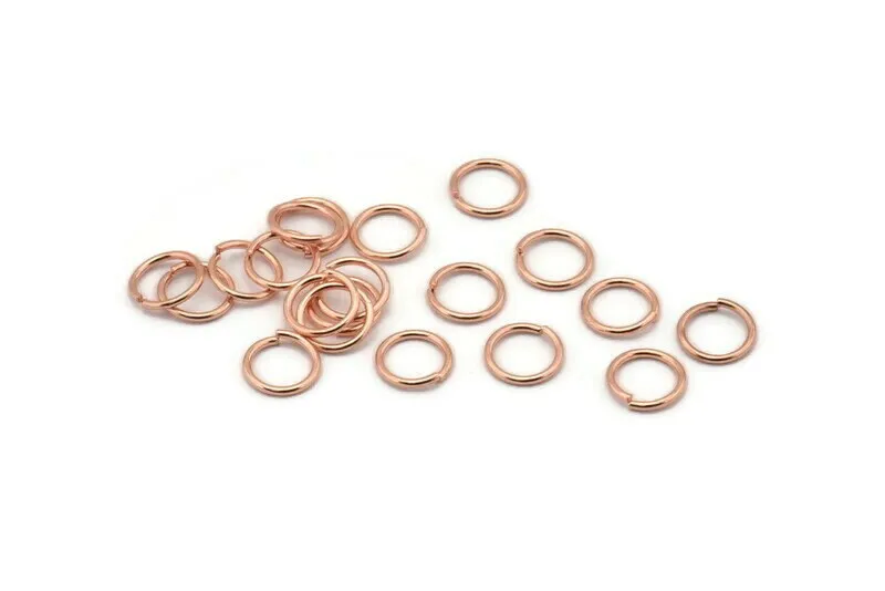 7mm Jump Ring, 250 Rose Gold Tone Brass Jump Rings (7x0.8mm) A0982