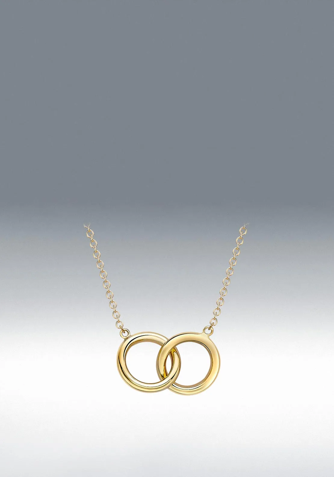 9 Carat Gold Linked Rings Necklace, Yellow Gold