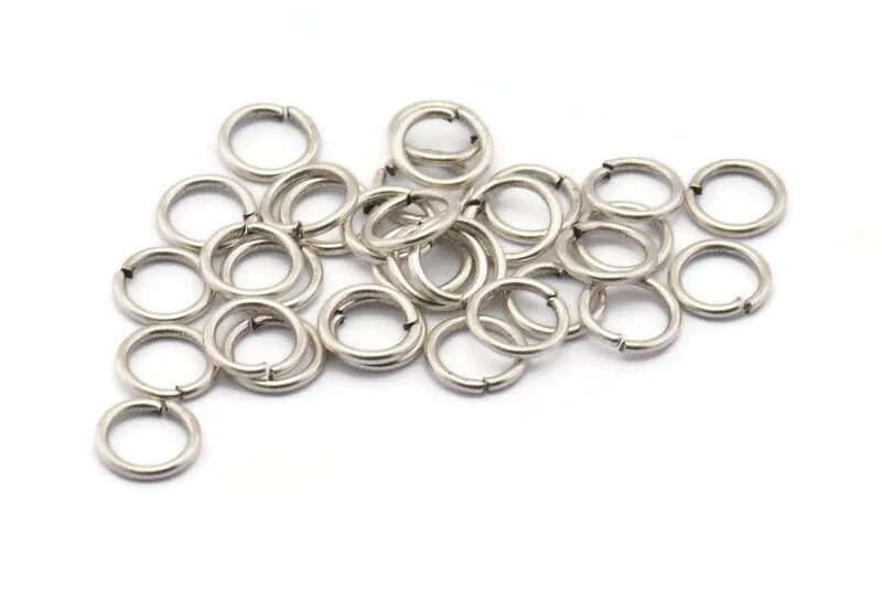 9 mm Jump Ring - 100 Antique Silver Plated Round Jump Rings (9x1.2mm) A0370 H0184