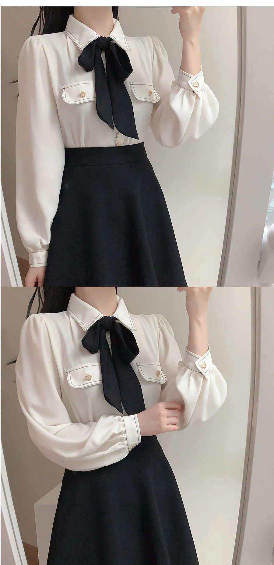 Academia Style Shirt with Bow