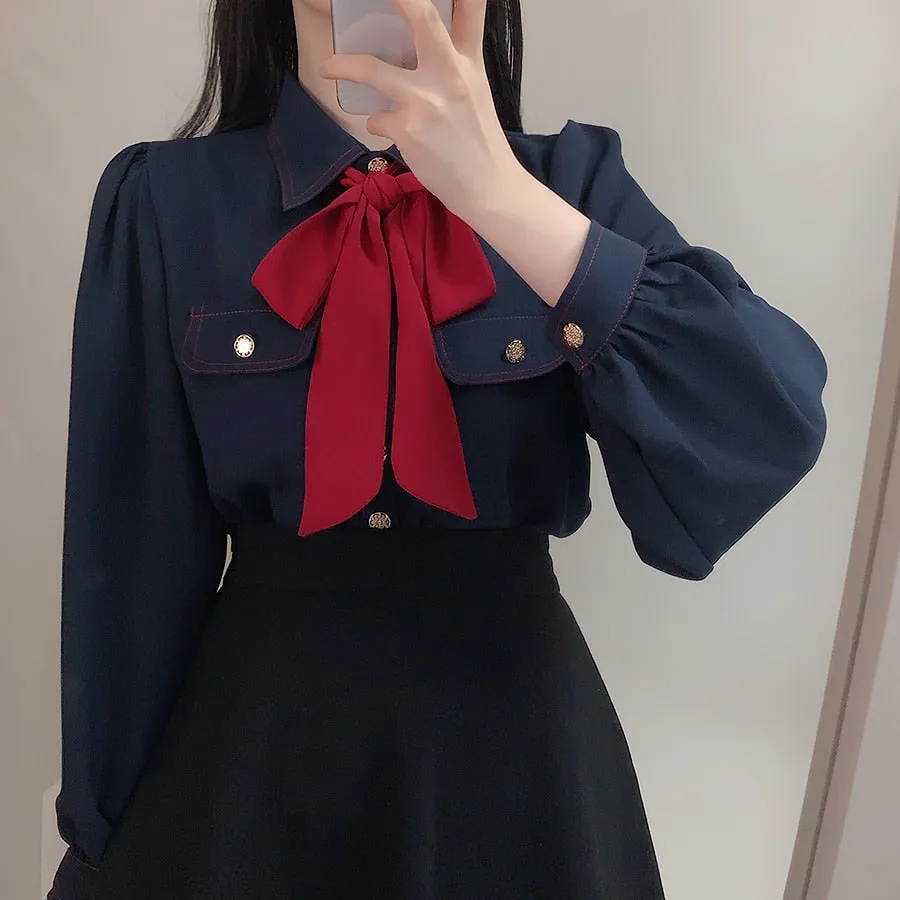 Academia Style Shirt with Bow