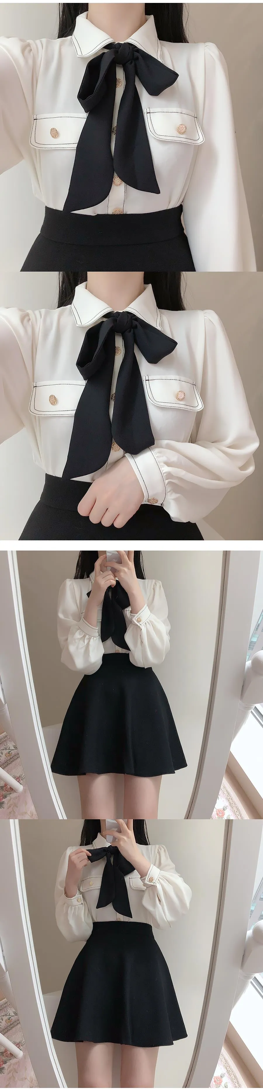 Academia Style Shirt with Bow