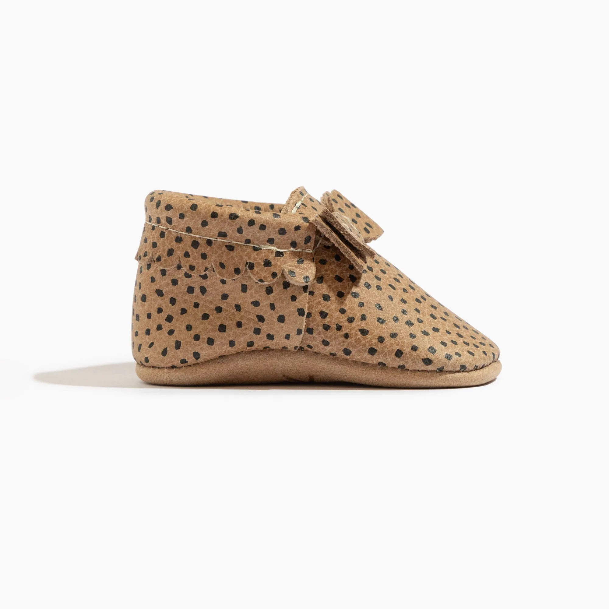 Almond Speckles Bow Baby Shoe