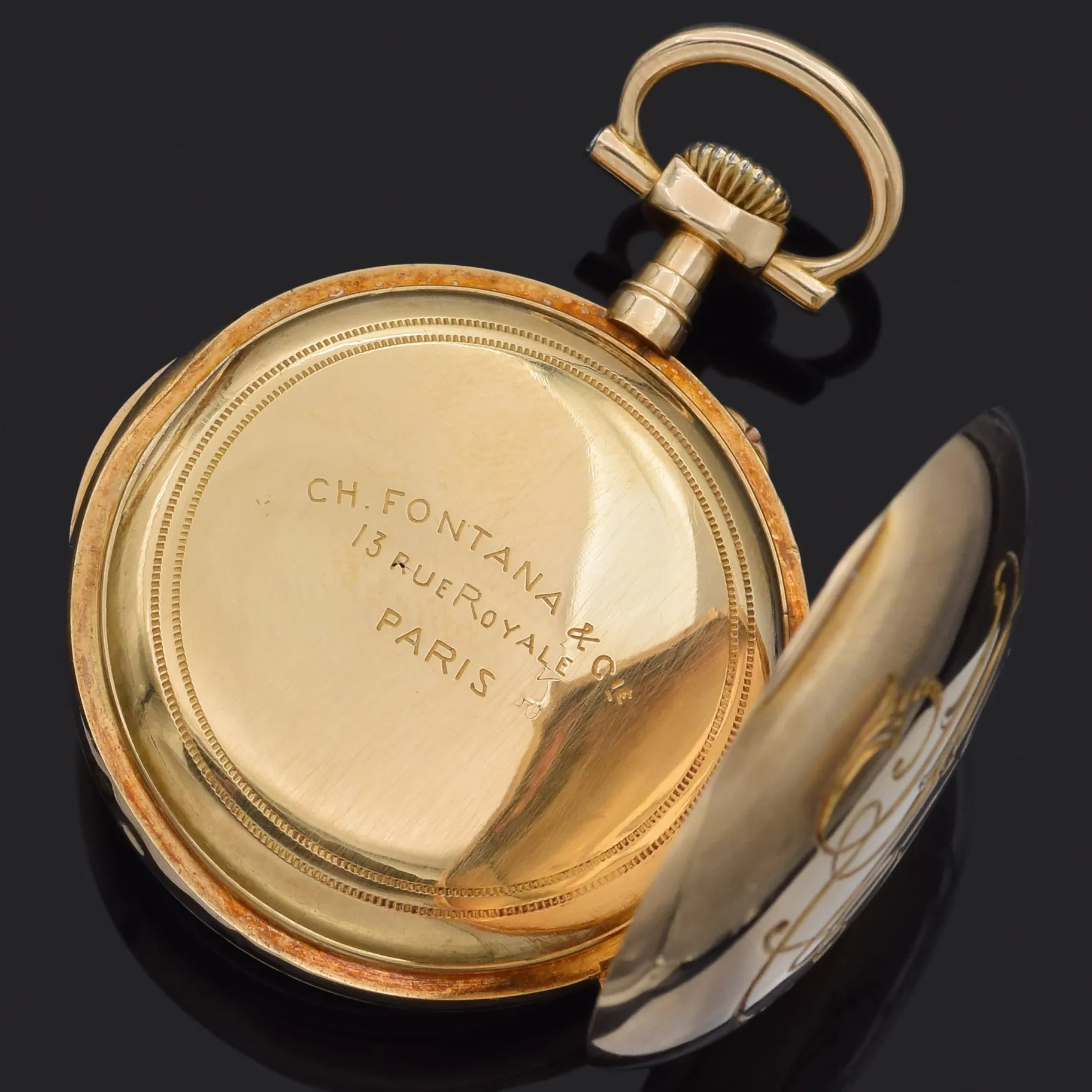 Antique Ch Fontana & Cie French 18K Yellow Gold Women's Pocket Watch