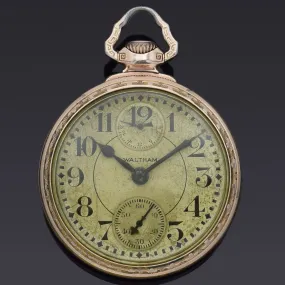 Antique Waltham Vanguard 10K GF 23 Jewels 6 Position Wind Indicator Pocket Watch