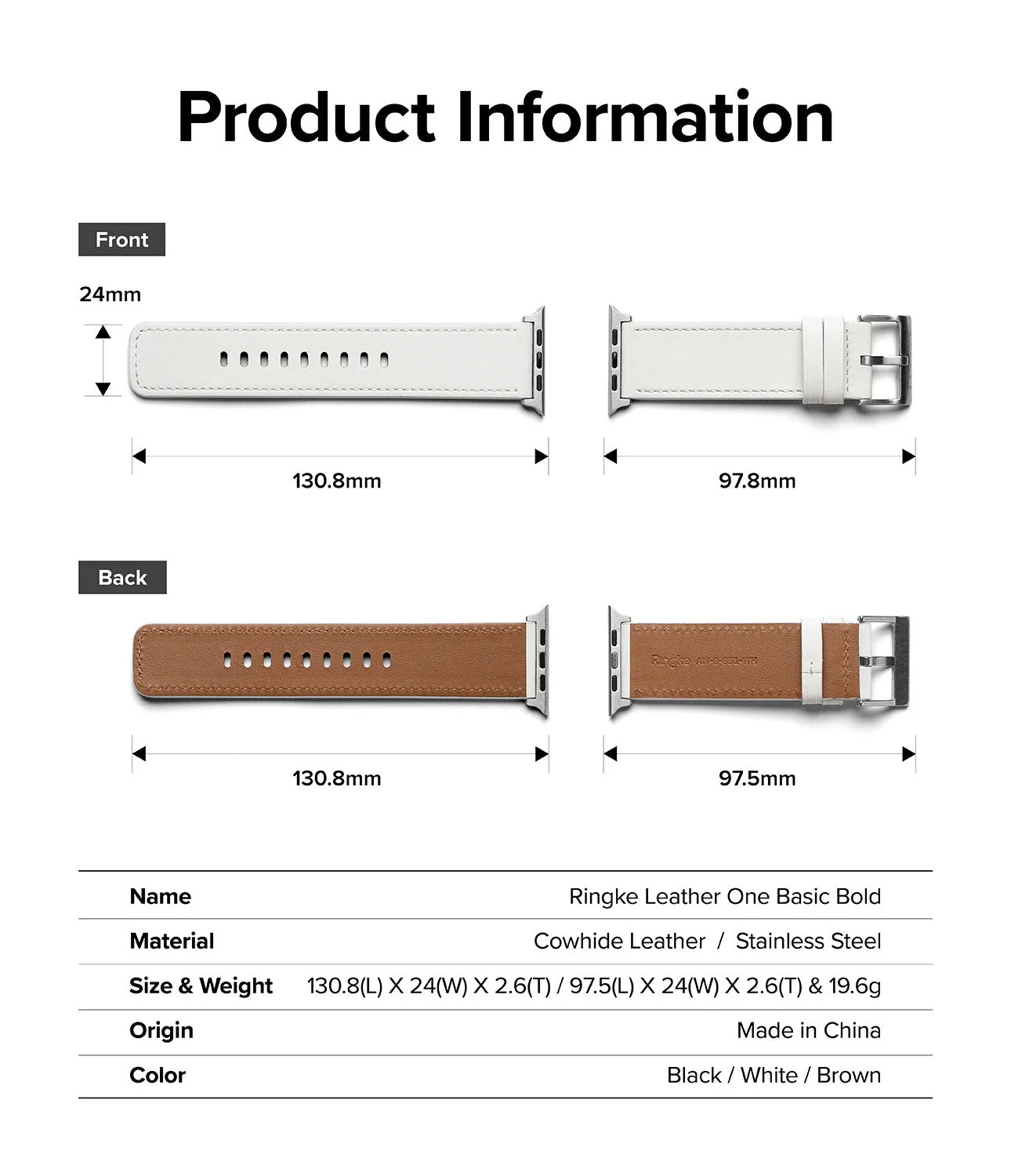 Apple Watch 49mm / 45mm / 44mm / 42mm | Leather One Basic Bold