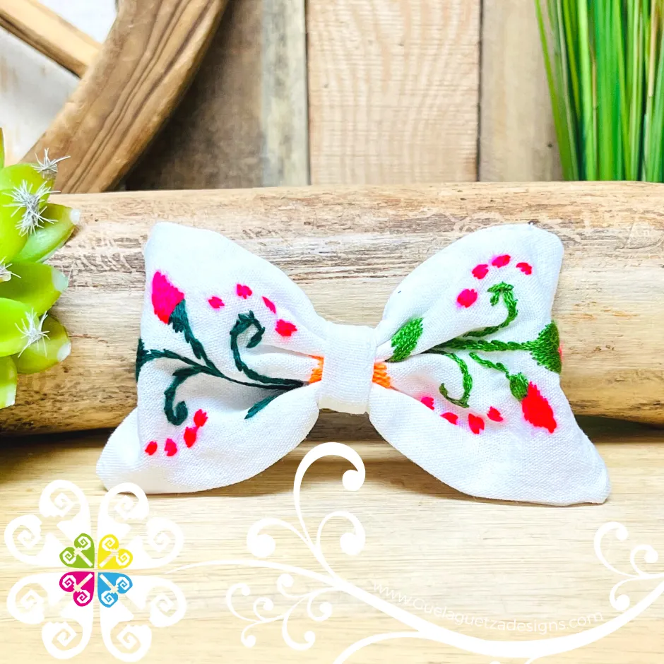 Aro Embroider Hair Bow Clip