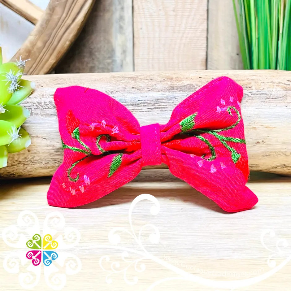 Aro Embroider Hair Bow Clip