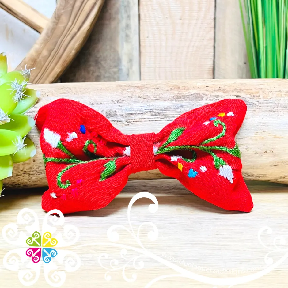 Aro Embroider Hair Bow Clip