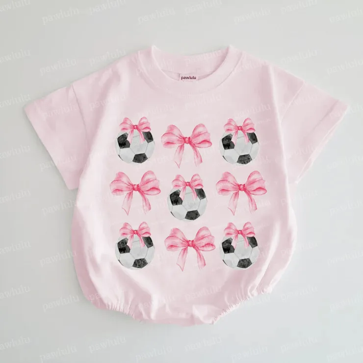 Baby Soccer Bow Romper