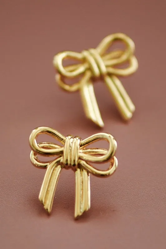 Bella Bow Gold Studs