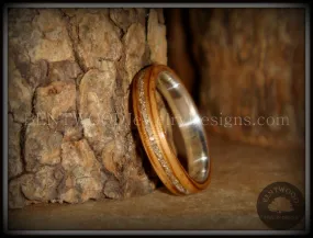 Bentwood Ring - Zebrawood Ring with Fine Silver Core and Silver Glass Inlay