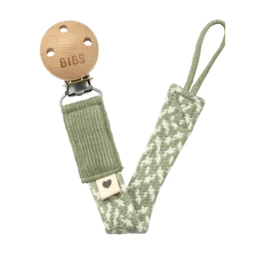 BIBS Pacifier Clip - Sage/Ivory