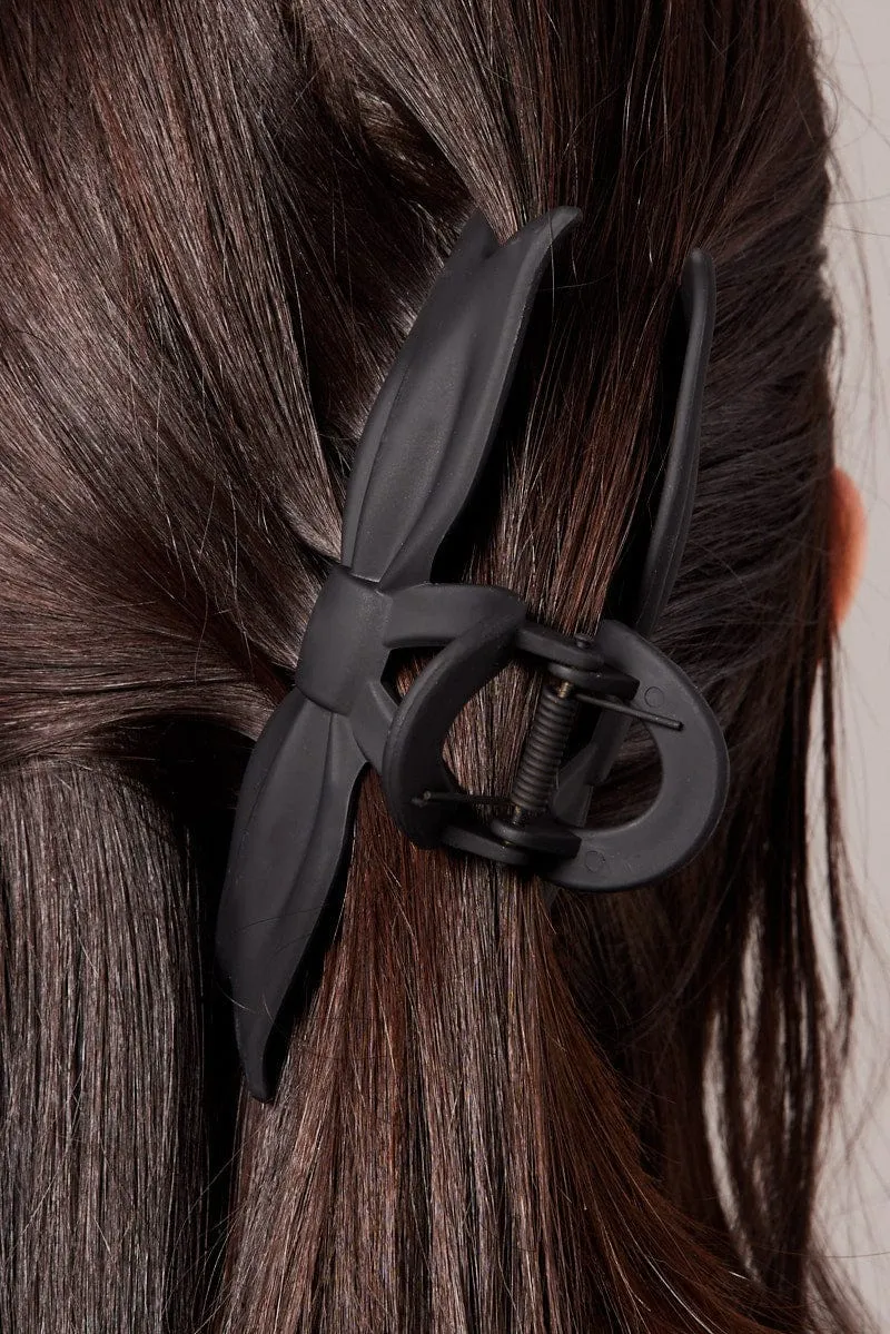 Black Bow Hair Claw Clip