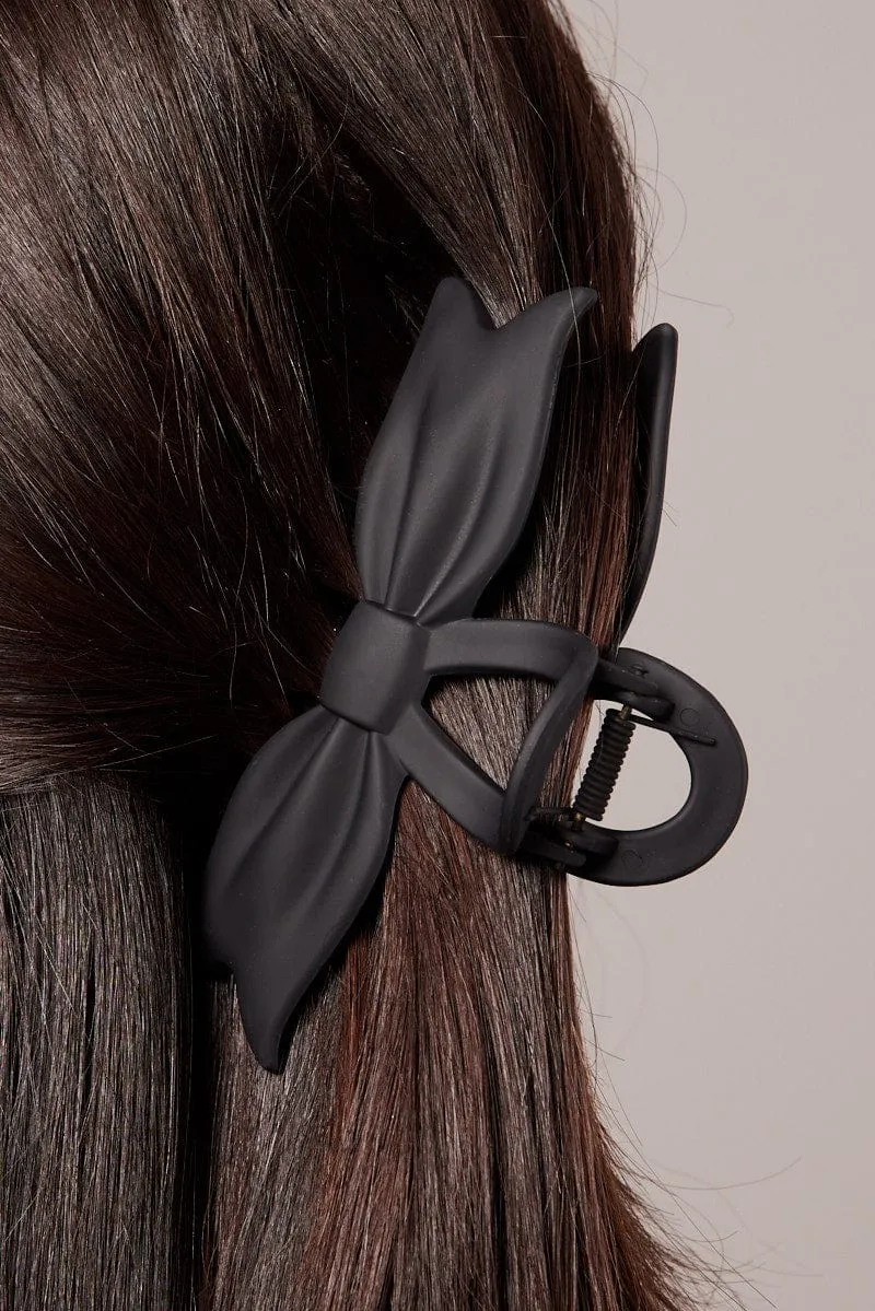 Black Bow Hair Claw Clip