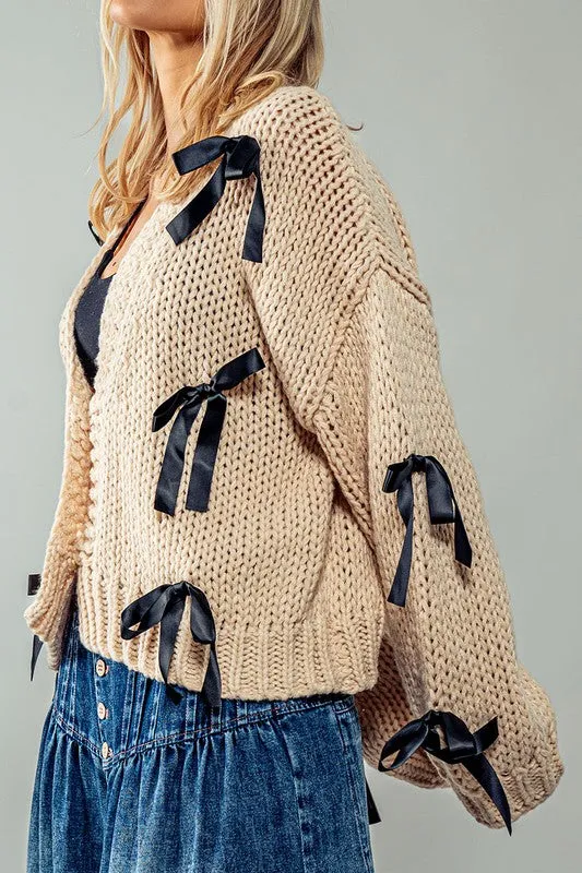 Bow Kissed Knit Cardigan