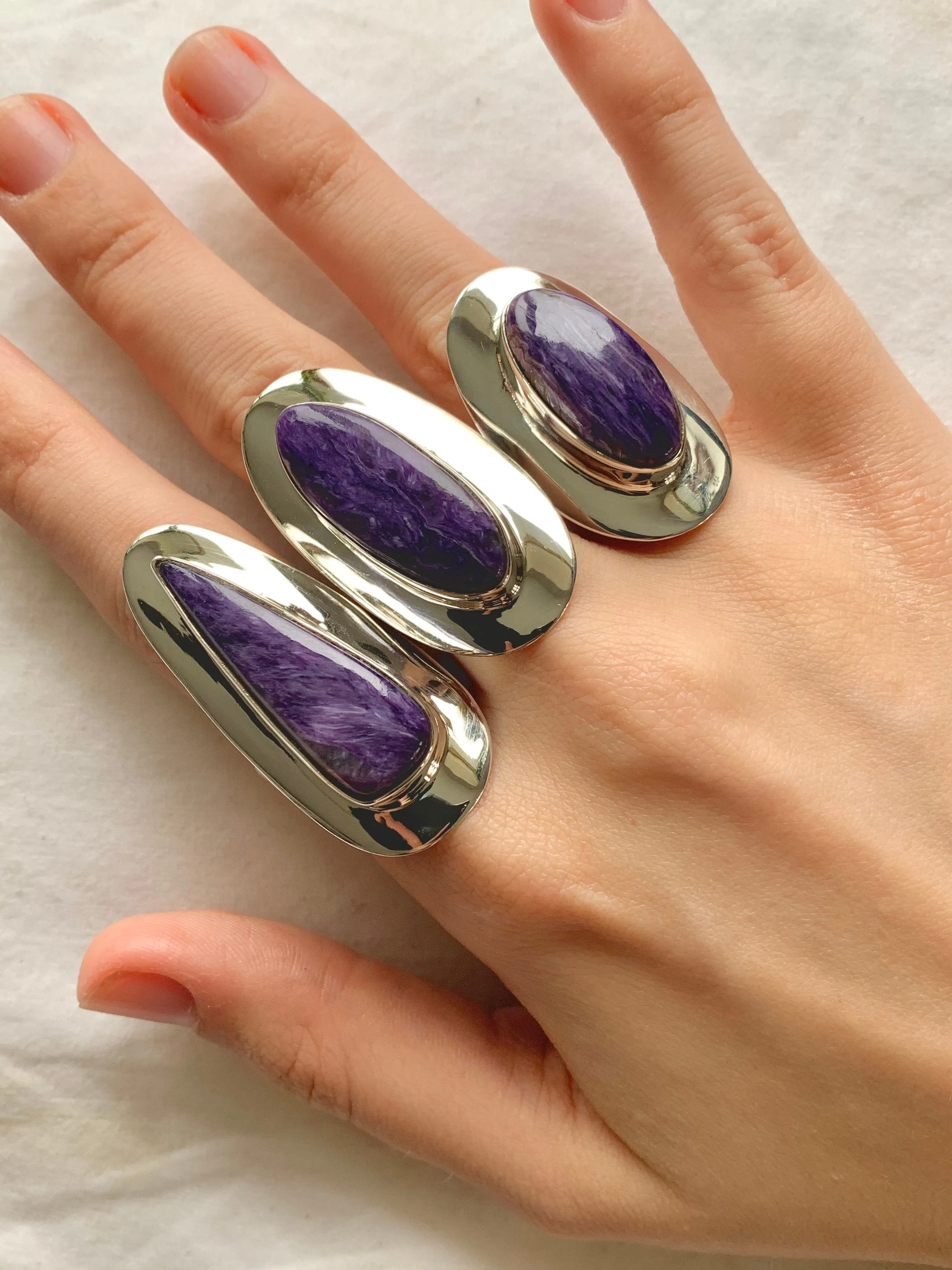 Charoite Dinah Rings (US 9.5 & 8)