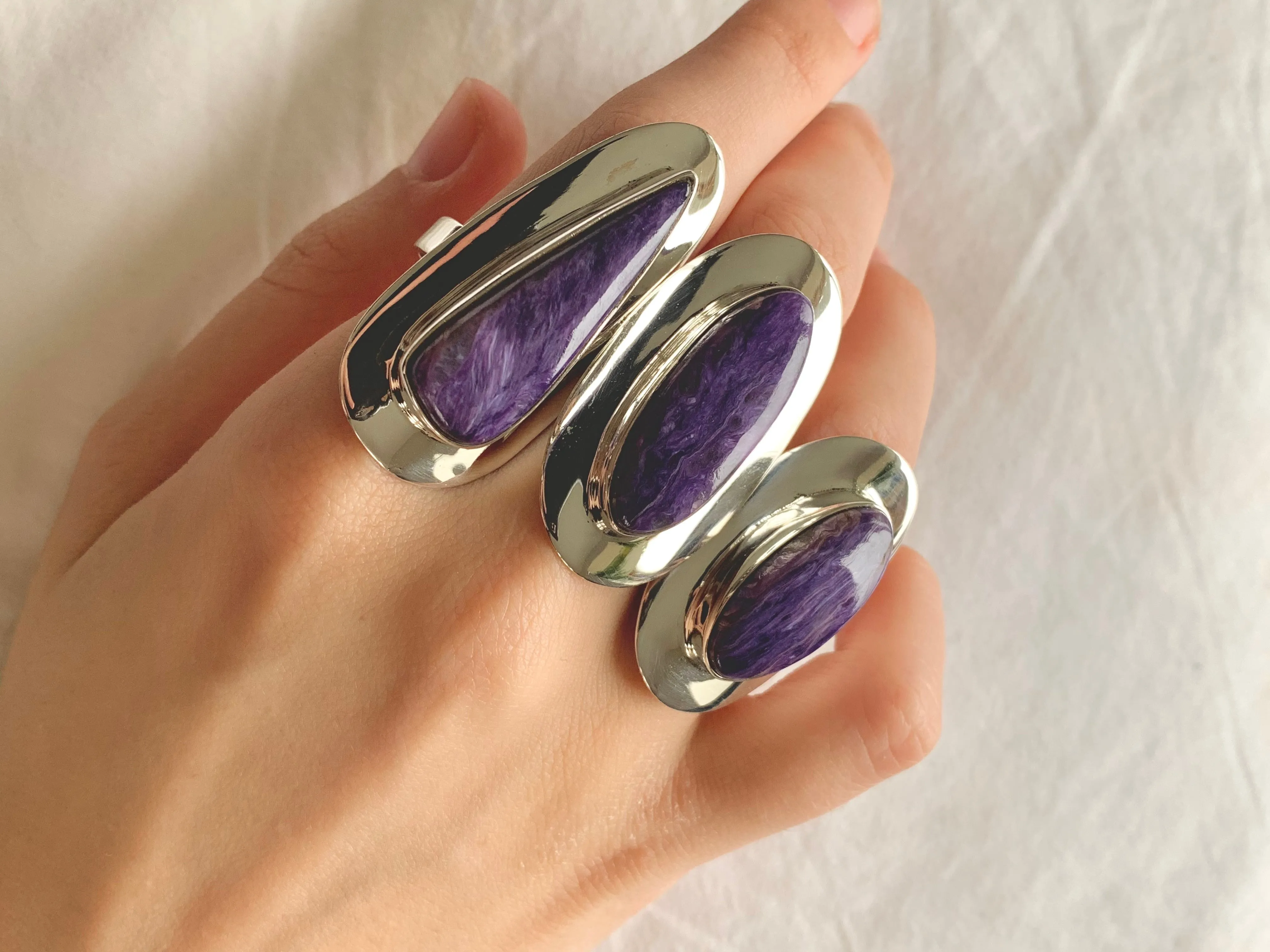 Charoite Dinah Rings (US 9.5 & 8)