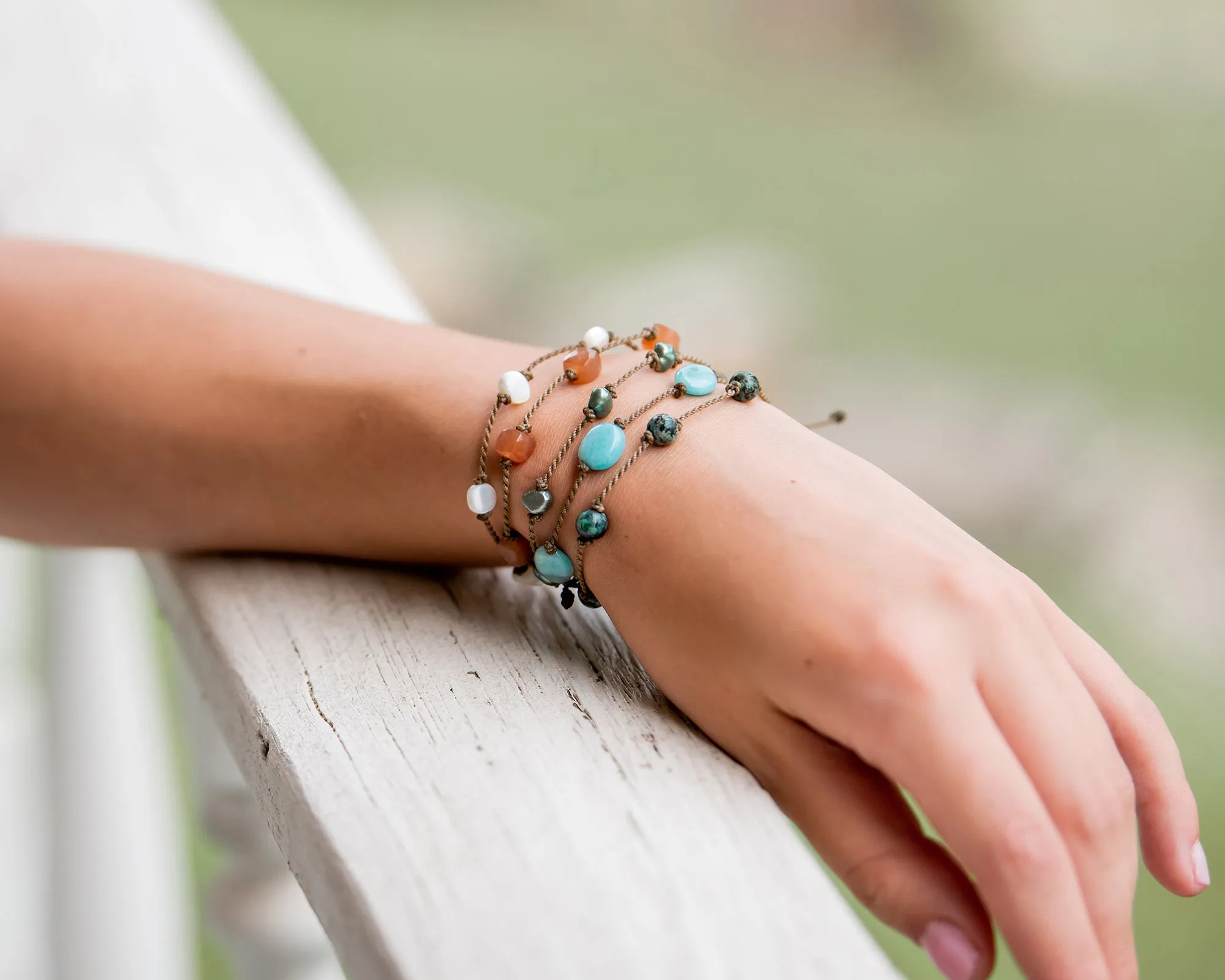 Chrysocolla & African Turquoise Bracelets