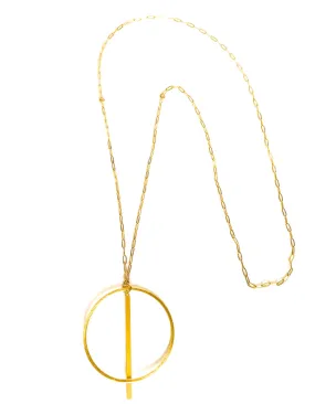 Circle Bar Drop Necklace