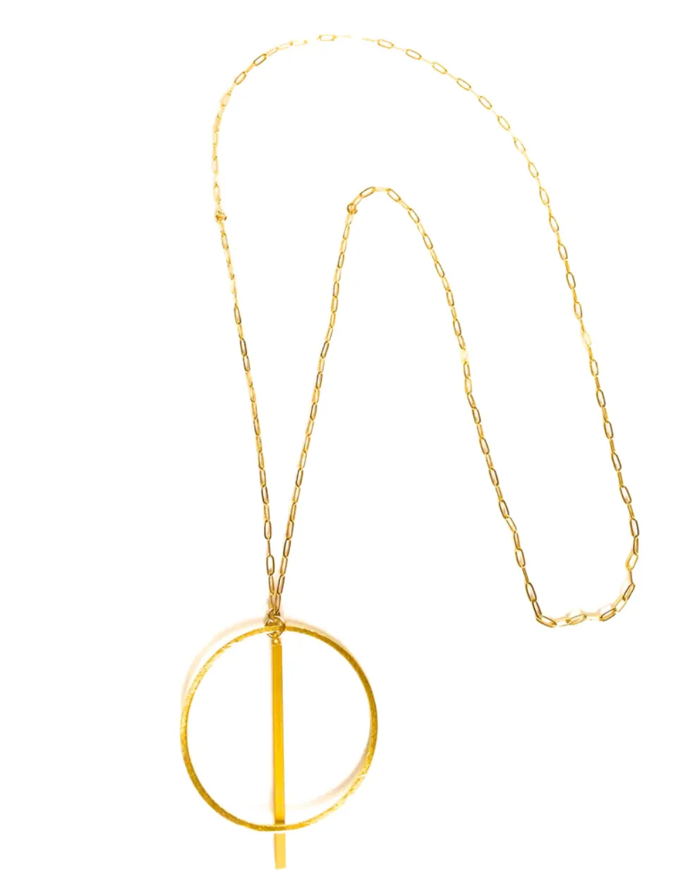 Circle Bar Drop Necklace