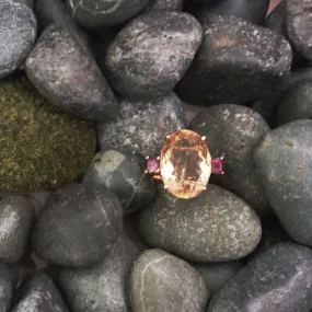 Citrine & Rhodolite Garnet Cocktail Ring