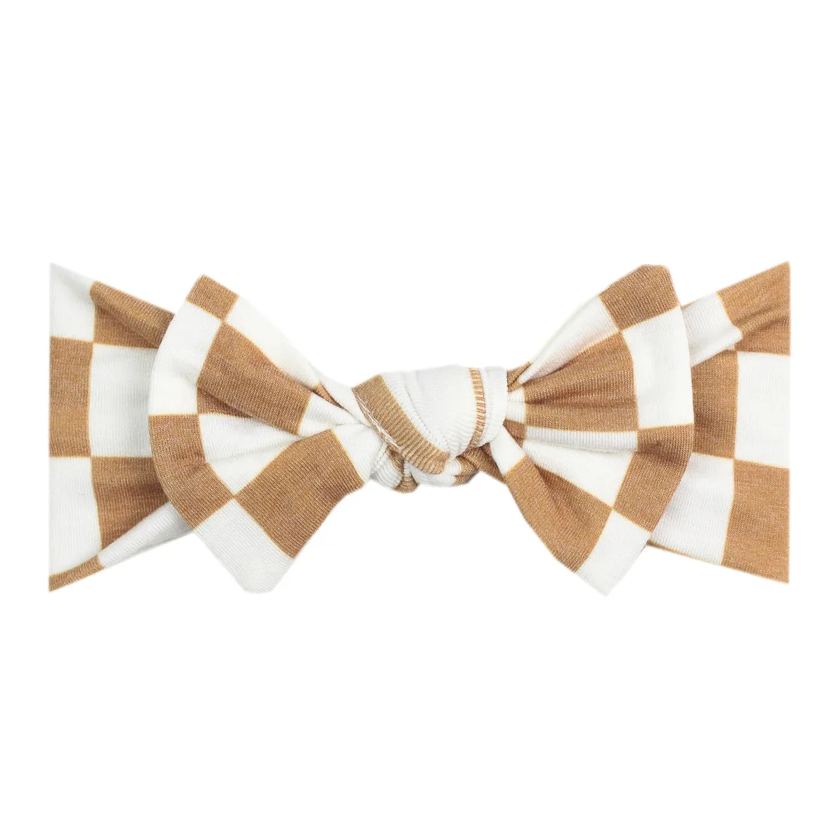 COPPER PEARL KNIT HEADBAND BOW