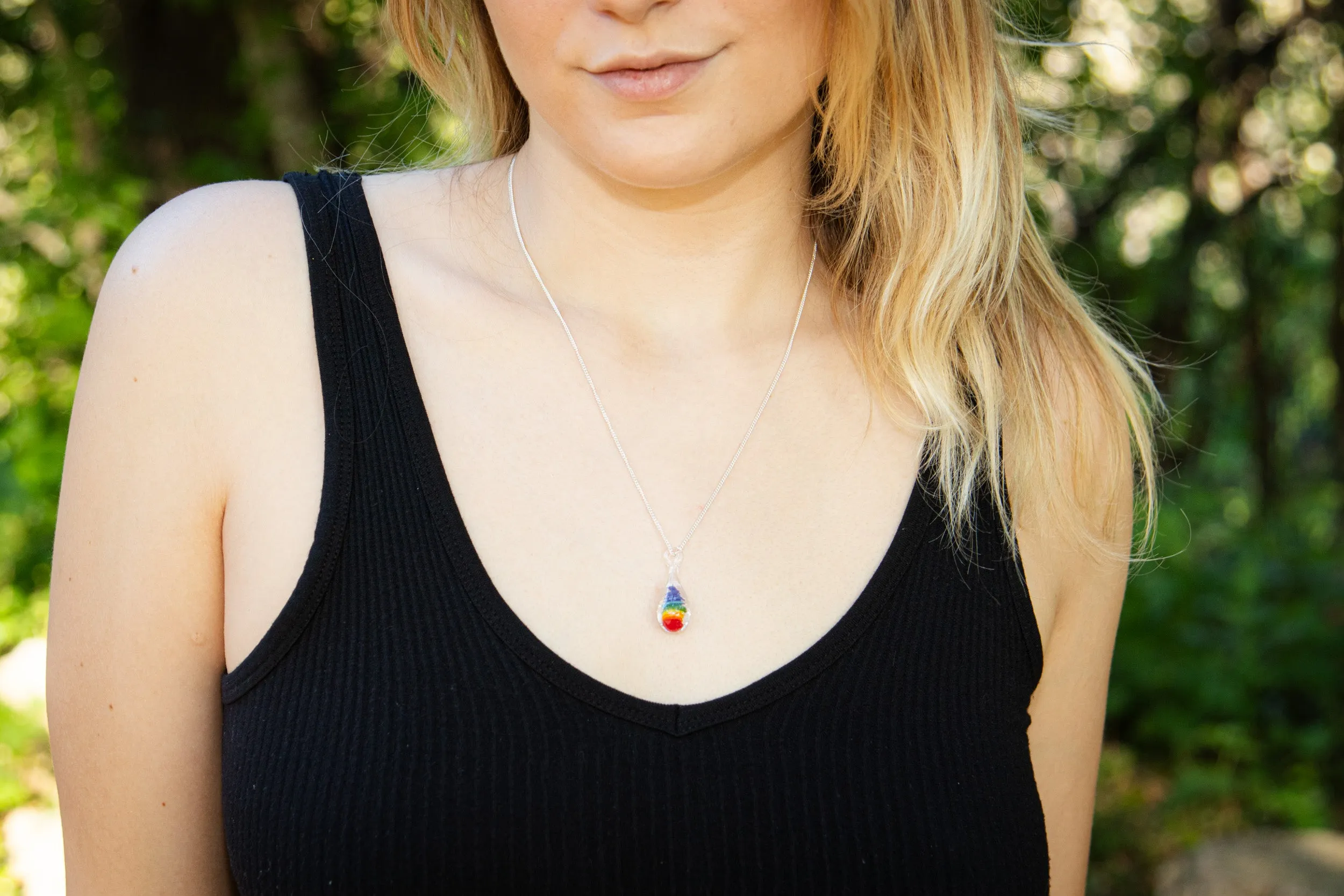 Dainty Rainbow Drop Pendant