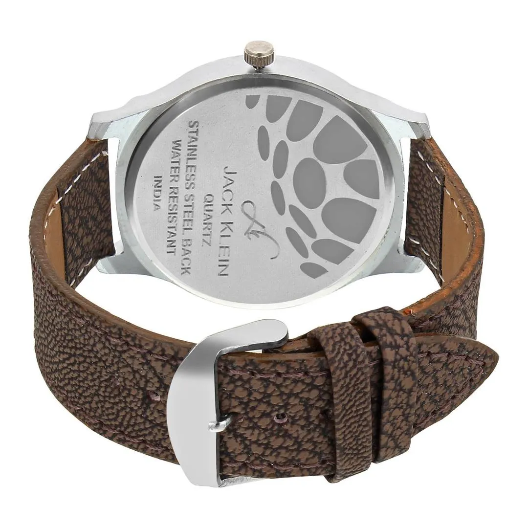 Day and Date Coffee Synthetic Leather  Watch for Men